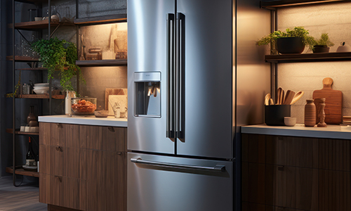 a stainless steel refrigerator